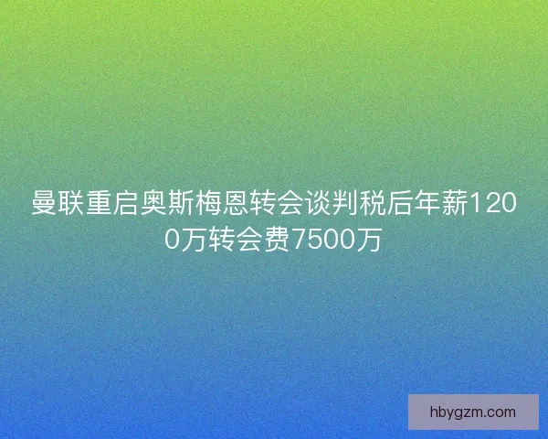 曼联重启奥斯梅恩转会谈判税后年薪1200万转会费7500万